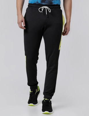 WROGN Colorblock Men Black Track Pants