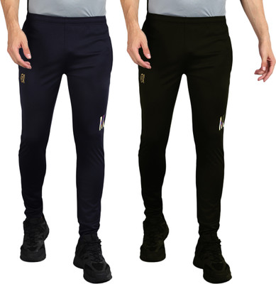 Moda Rapido Printed Men Black, Dark Blue Track Pants