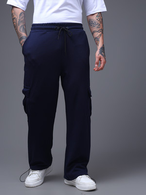 MADSTO Solid Men Dark Blue Track Pants