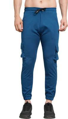 B-LOOFON Solid Men Blue Track Pants