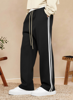Dockstreet Striped Men White Track Pants