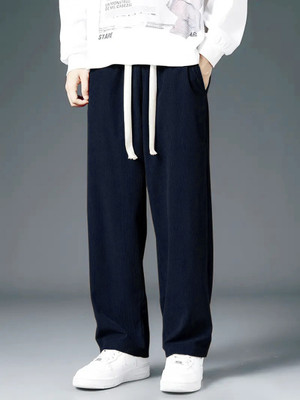 Leriya Fashion Solid Men Blue Track Pants