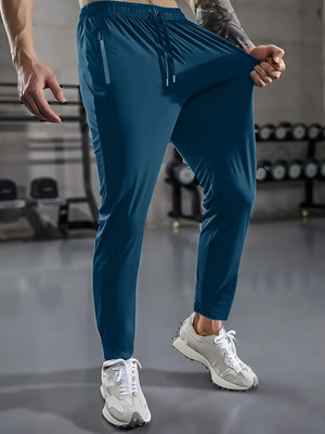 Lripsome Solid Men Blue Track Pants