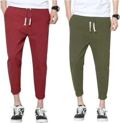 SARK FASHIONS Solid Men Olive, Maroon Track Pants