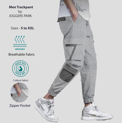 Joggers Park Printed Men Grey Track Pants