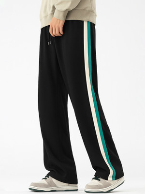 MANIAC Colorblock Men Black Track Pants
