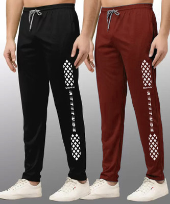 Malakar Printed Men Black, Maroon Track Pants