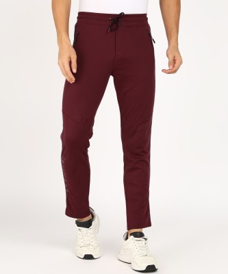 Fort Collins Printed Men Maroon Track Pants