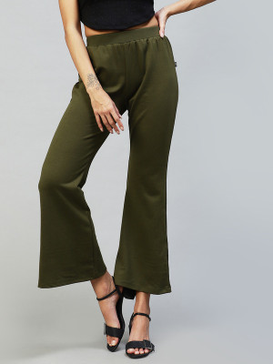 METRONAUT Solid Women Dark Green Track Pants