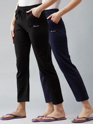 BLINKIN Solid Women Blue, Black Track Pants