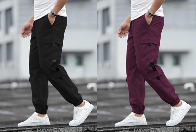 DEVICE OF HOVID FASION Solid Men Black, Maroon Track Pants