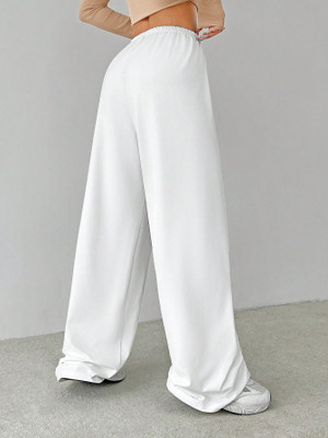Dockstreet Loose Fit Women White Trousers