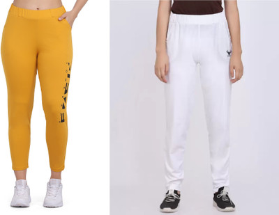 Clothmaster Solid, Printed Women Black Track Pants