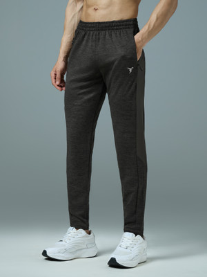 TECHNOSPORT Self Design Men Black Track Pants