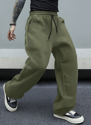 Dockstreet Striped Men Olive Track Pants