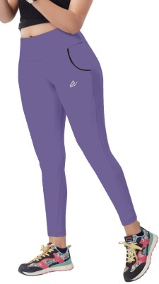 Nexsus Apparels Solid Women Purple Tights