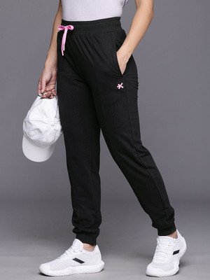 HRX by Hrithik Roshan Self Design Women Black Track Pants