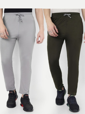 Vought Vick Solid Men Grey, Green Track Pants