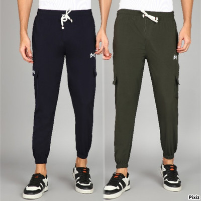 mank D Solid Men Blue, Olive Track Pants