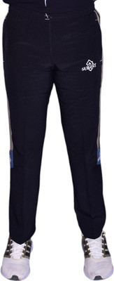 Suggest Sports Self Design Men Black Track Pants