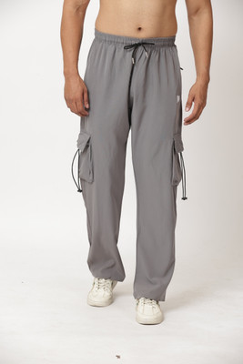 HANABY Solid Men Grey Track Pants