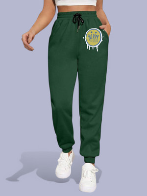 Tabadtod Printed Women Green Track Pants