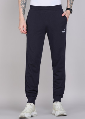 PUMA Solid Men Blue Track Pants