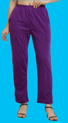 The Unicharm Solid Women Purple Track Pants