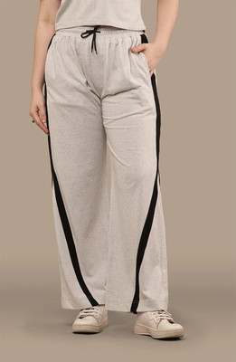 CLOTHINK India Striped Women Grey Track Pants