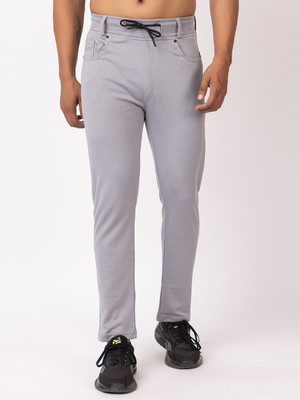 GEE 5 Solid Men Grey Track Pants