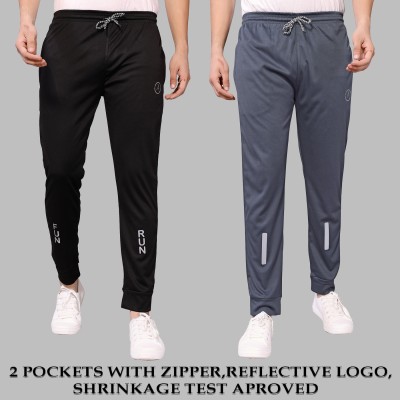 Anand Solid Men Black, Grey Track Pants