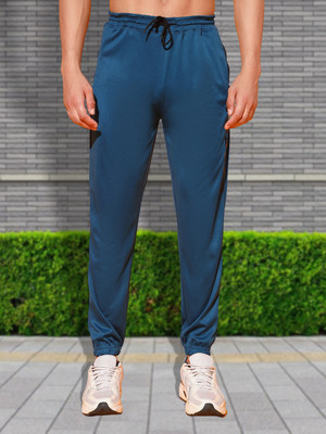GLITO Solid Men Blue Track Pants