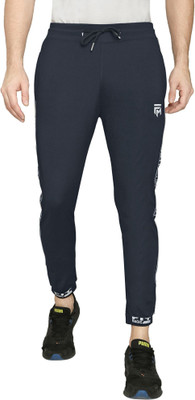 Mindsart Trend Printed Men Black Track Pants