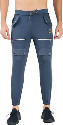 Plus Fitpro Self Design Men Grey Track Pants
