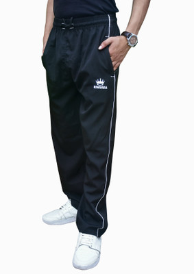 RIWEARA Solid Men Black Track Pants