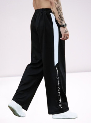CULISH Solid Men Black Track Pants