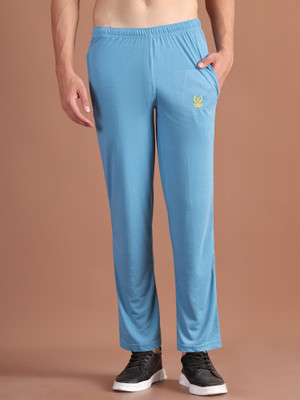 MACK JONNEY Solid Men Blue Track Pants