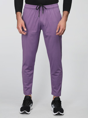 CHKOKKO Solid Men Purple Track Pants