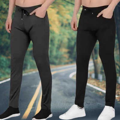 Kastrati Solid Men Grey, Black Track Pants