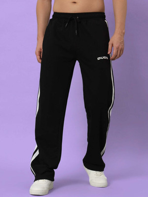 WEARDUDS Solid Men Black, White Track Pants
