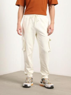 NOBERO Solid Men White Track Pants