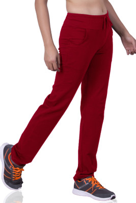 Laasa Sports Solid Women Maroon Track Pants