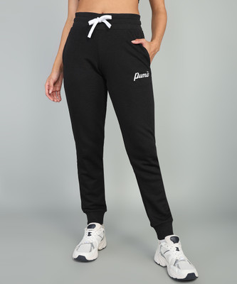 PUMA Solid Women Black Track Pants