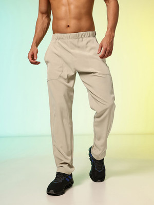 HRX by Hrithik Roshan Solid Men Beige Track Pants
