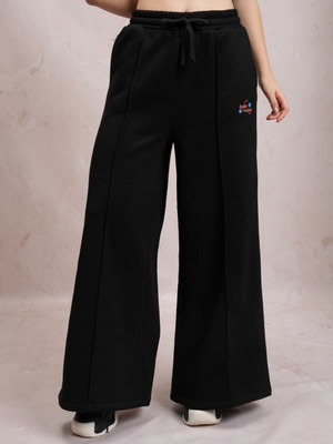Tokyo Talkies Solid Women Black Track Pants