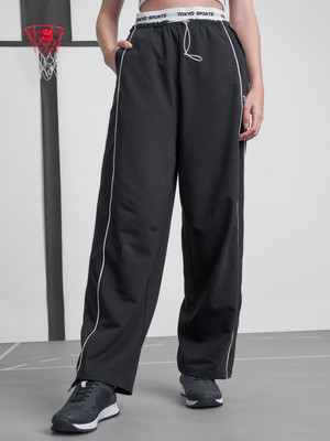 Tokyo Talkies Solid Women Black Track Pants
