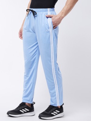 Pivl Striped Men Light Blue Track Pants