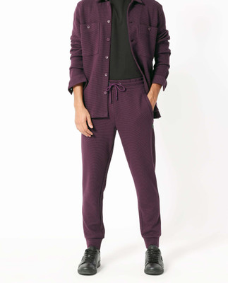 Rare Rabbit Solid Men Purple Track Pants