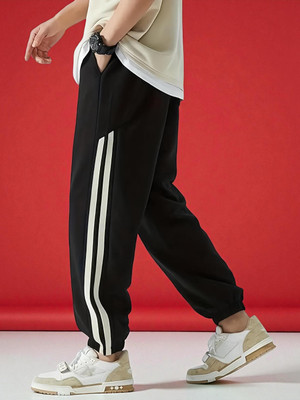NIVEDANM Self Design Men Black Track Pants