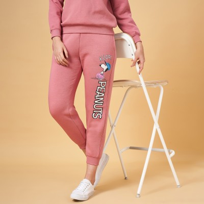 Honey By Pantaloons Printed Women Pink Track Pants